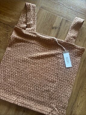 Lucca Terracotta Textured Square-Neck Tank Top